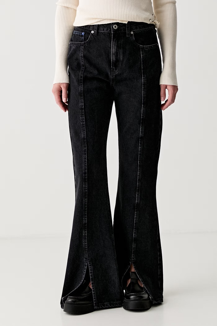 Karl Lagerfeld Jeans jeansy flare damskie czarny B3W10063
