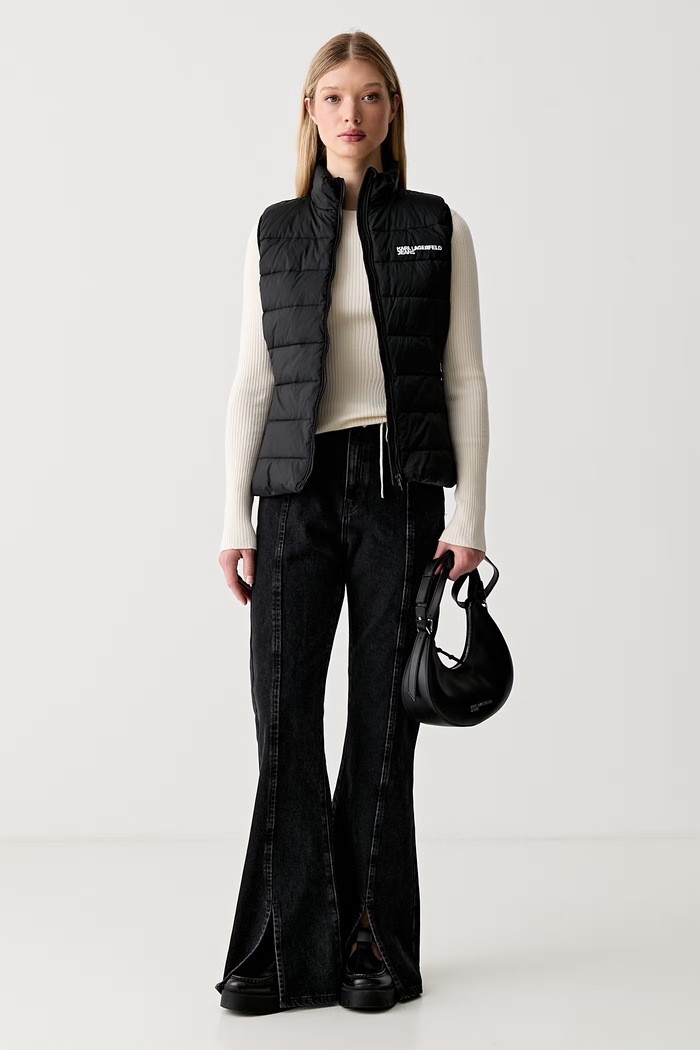 Karl Lagerfeld Jeans jeansy flare damskie B3W10063 czarny AW26