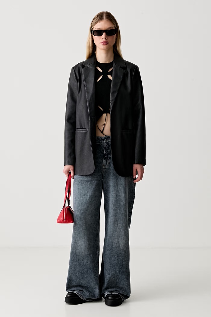 Karl Lagerfeld Jeans jeansy wide leg damskie B3W10047 niebieski AW26