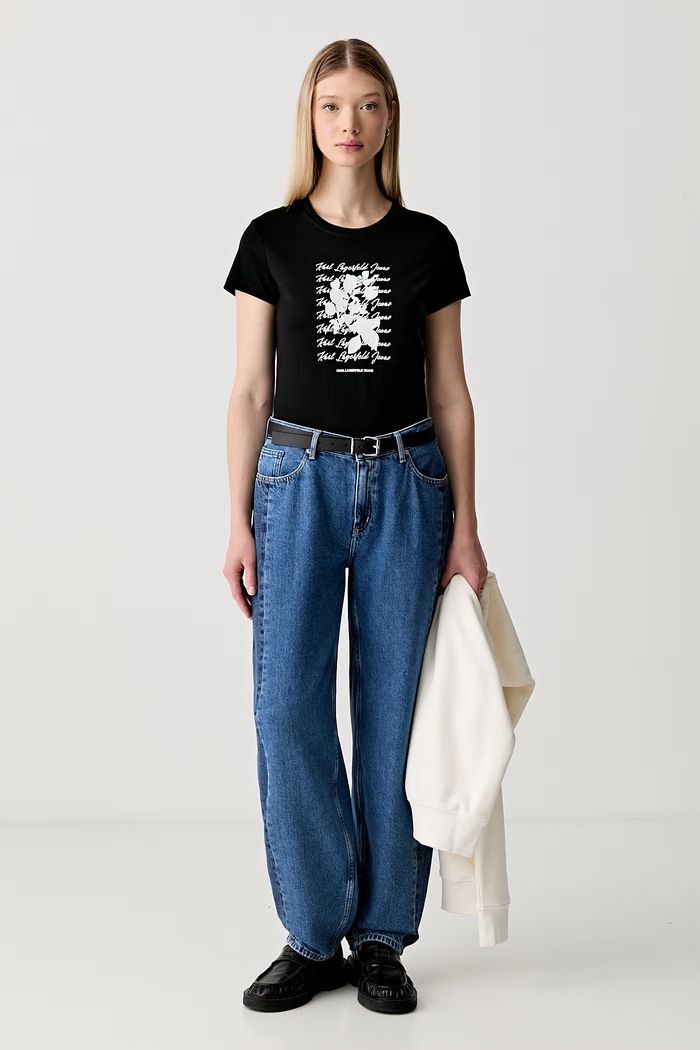 Karl Lagerfeld Jeans jeansy barrel damskie B3W10028 niebieski AW26