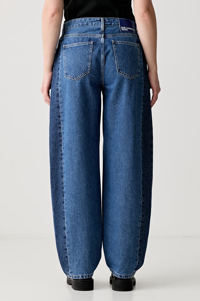 Odzież Karl Lagerfeld Jeans jeansy barrel damskie B3W10028 niebieski
