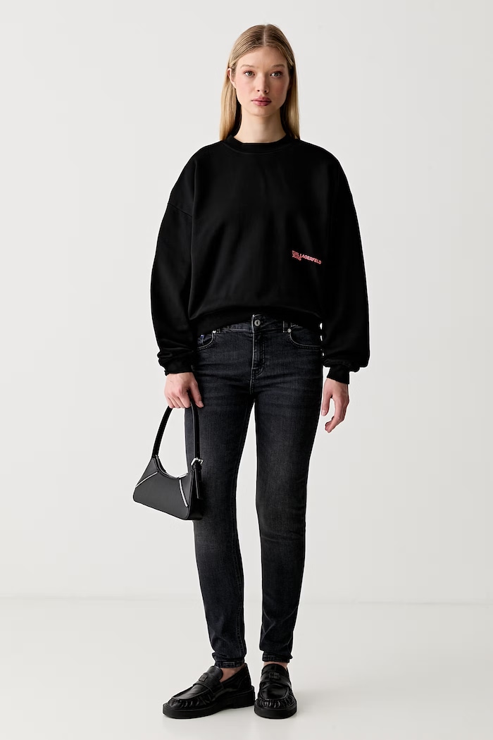 Karl Lagerfeld Jeans jeansy skinny damskie B3W10011 czarny AW26