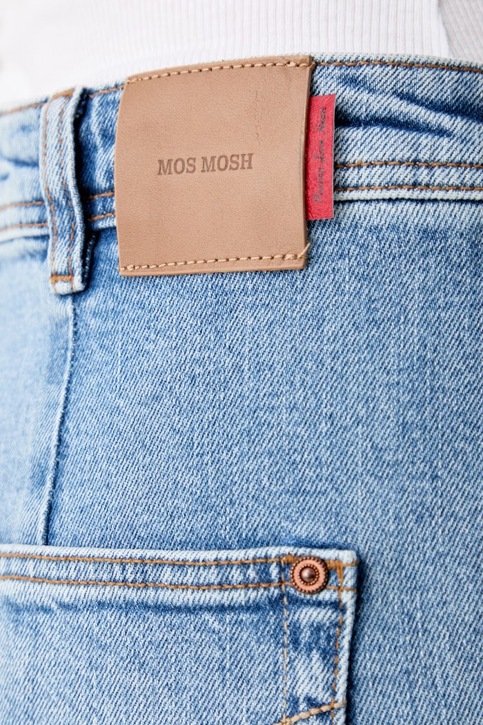 Mos Mosh jeansy barrel damskie Sandie niebieski 180030
