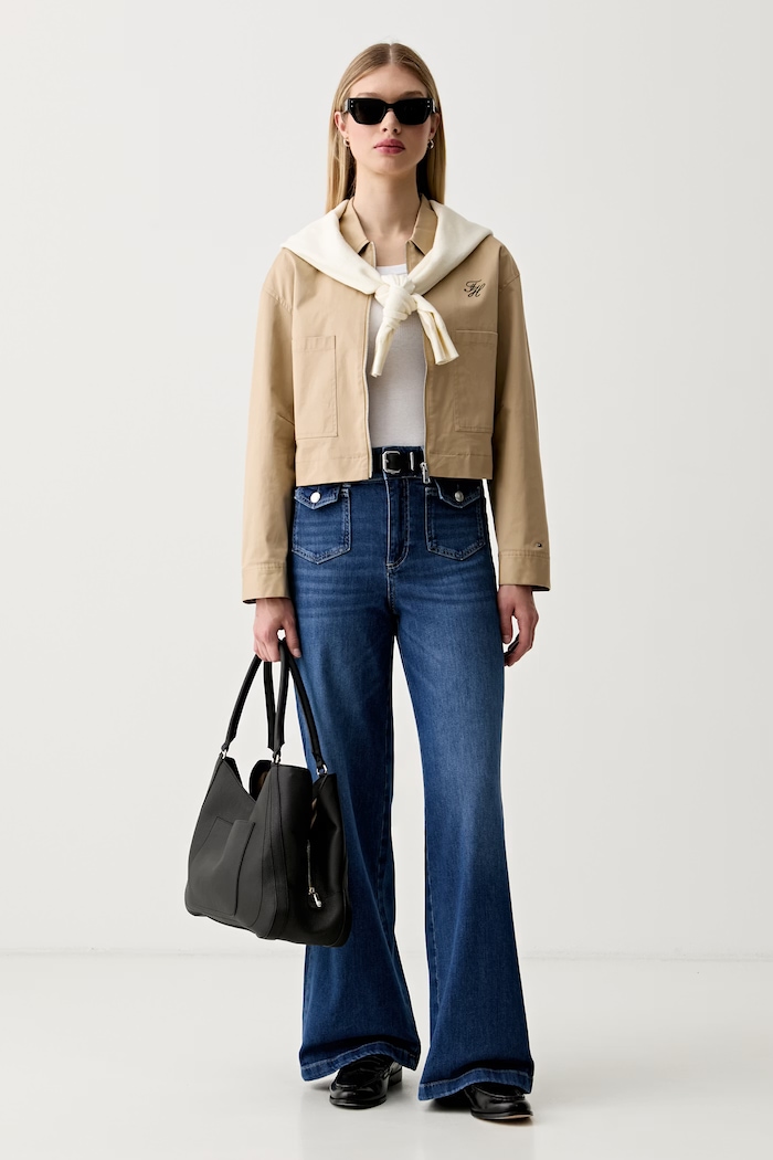 Mos Mosh jeansy wide leg damskie Colette 179840 niebieski AW26