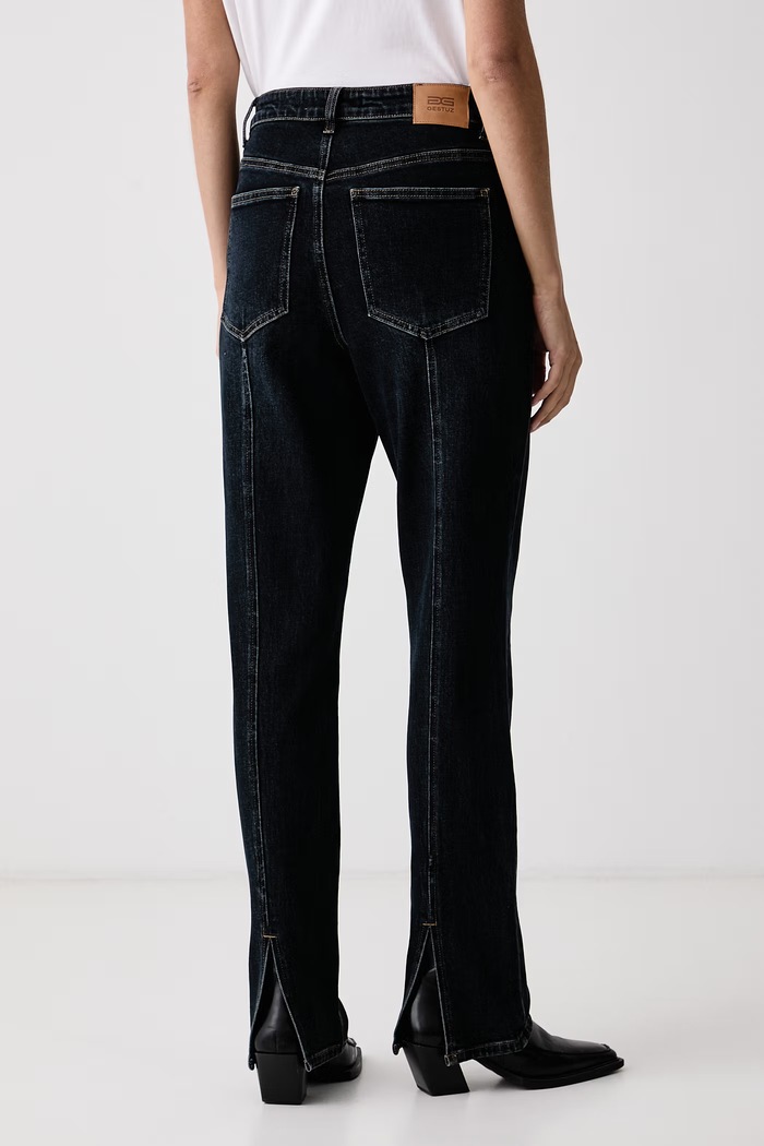 Odzież Gestuz Jeansy slim fit damskie GZrosaly 10911536 granatowy