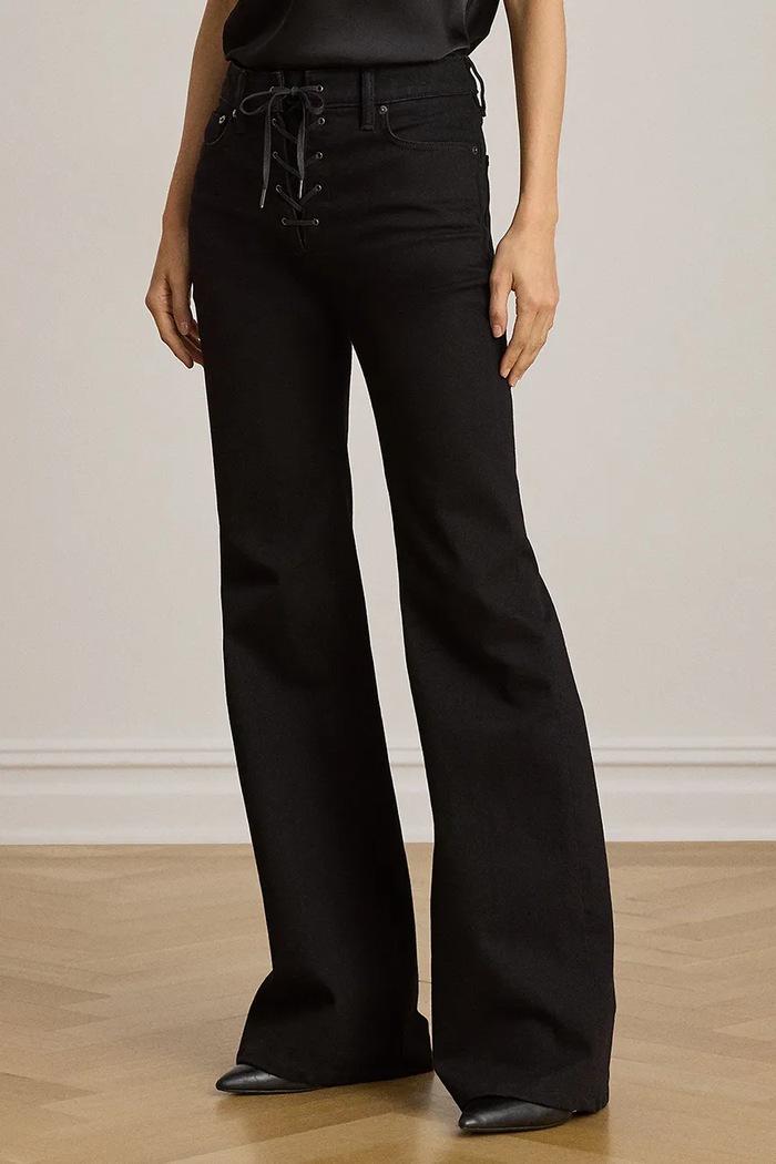 Lauren Ralph Lauren jeansy flare damskie czarny 200P14148