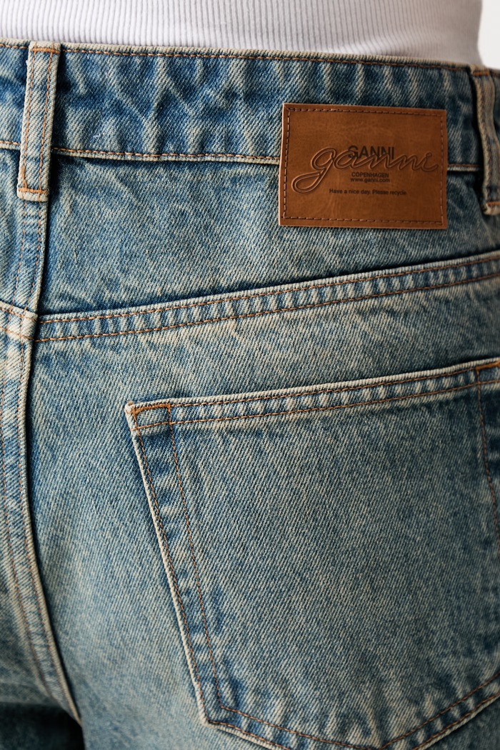 GANNI Izey jeansy straight damskie niebieski A1100095