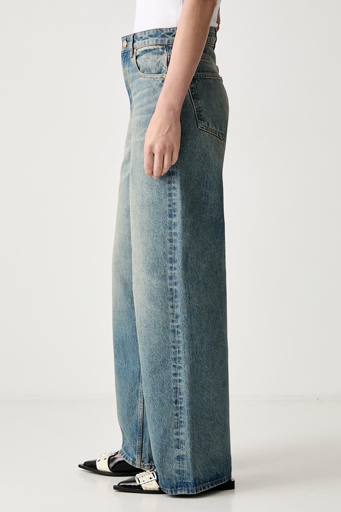 GANNI Lari jeansy straight damskie A1100094 niebieski AW26