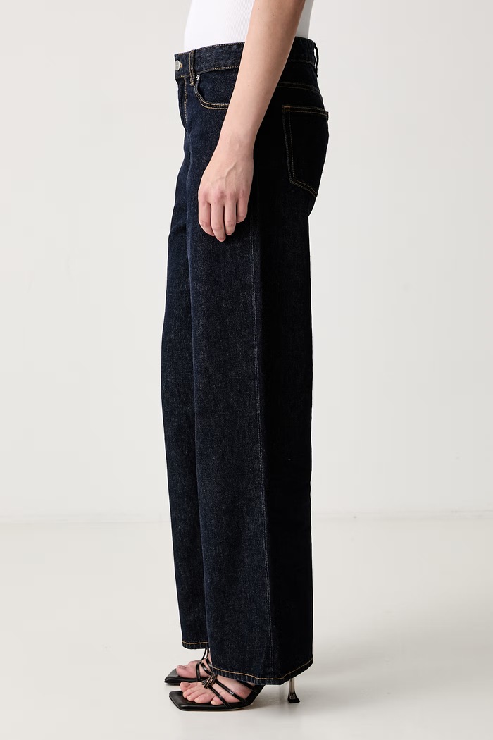 GANNI Izey jeansy straight damskie A1100075 niebieski AW26