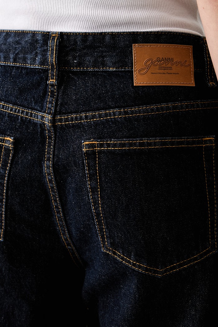 GANNI Izey jeansy straight damskie niebieski A1100075