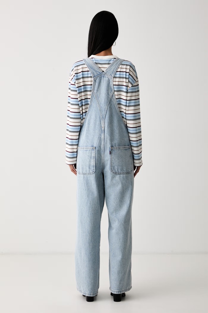 Levi's kavbojke z naramnicami denim ženske UTILITY OVERALL H226 008DD modra AW26