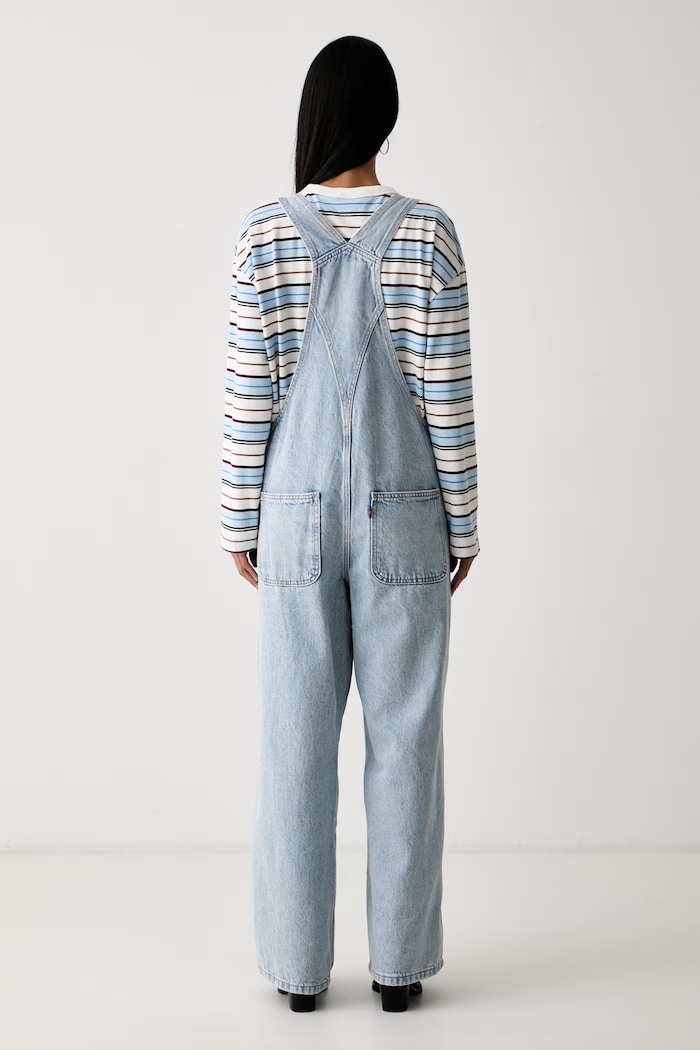 Levi's kavbojke z naramnicami denim ženske UTILITY OVERALL H226 008DD modra AW26