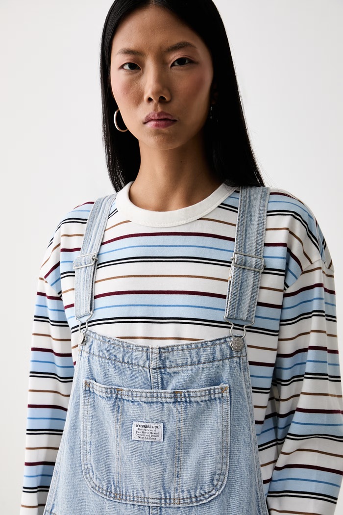 Levi's kavbojke z naramnicami denim ženske UTILITY OVERALL H226 modra 008DD