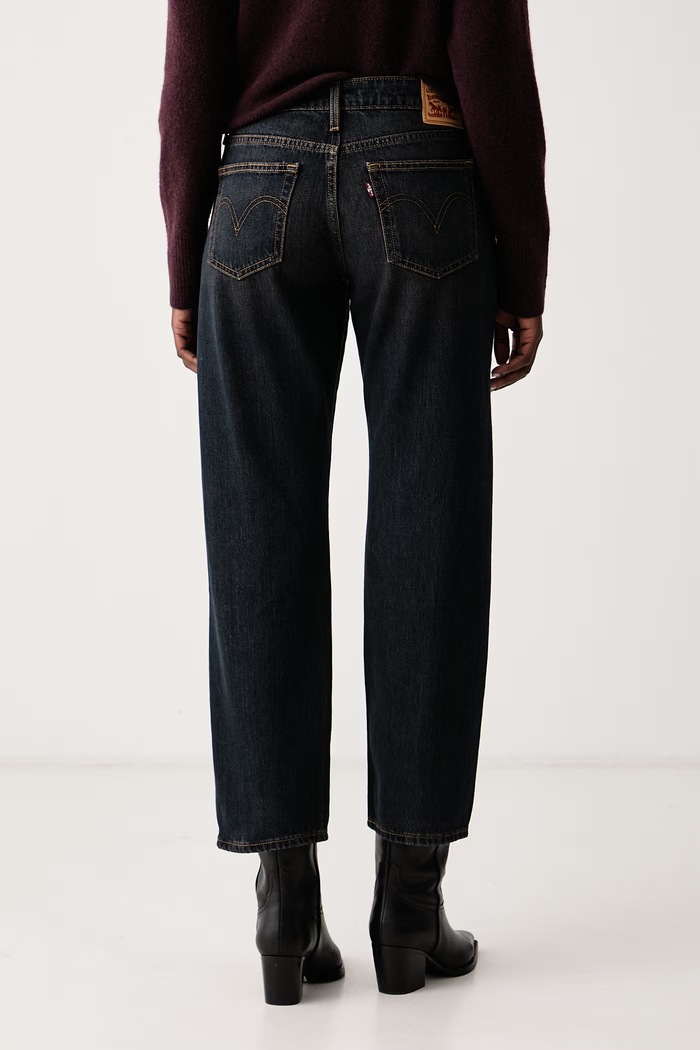 Oblečenie Levi's Rifle rovné dámske SUPERLOW STRAIGHT 0081X tmavomodrá