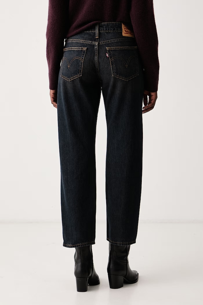 Oblečenie Levi's Rifle rovné dámske SUPERLOW STRAIGHT 0081X tmavomodrá