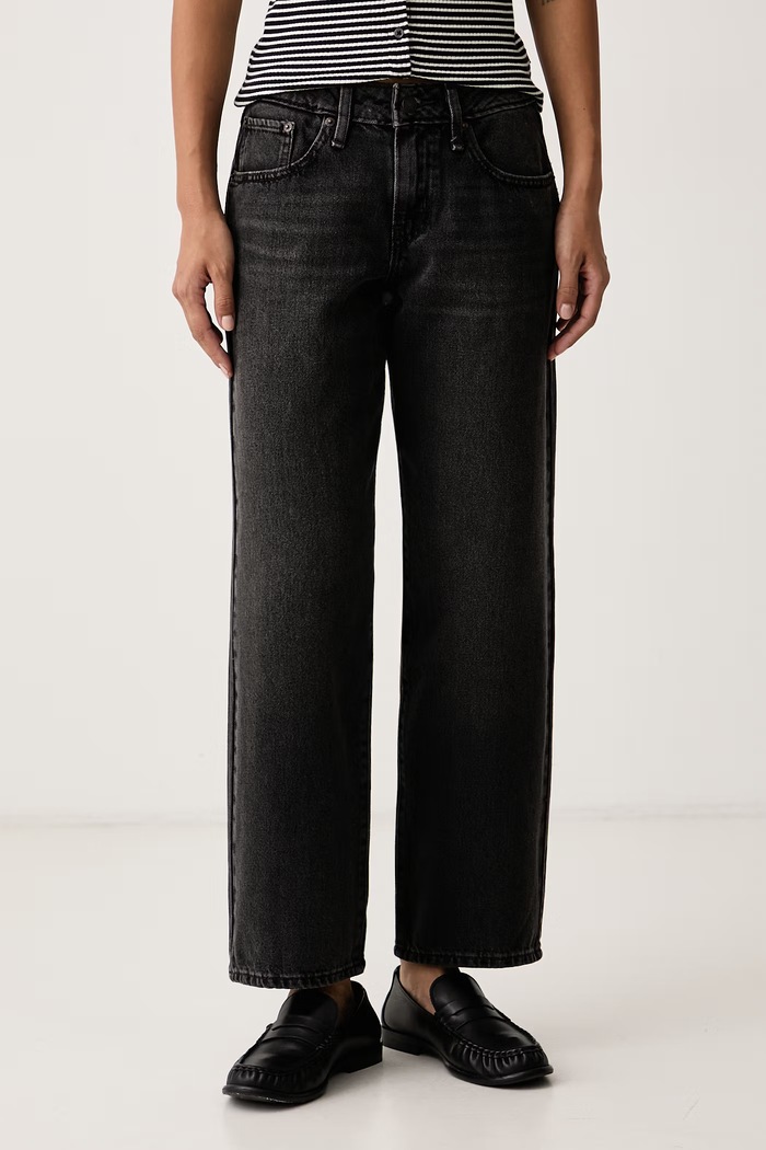 Levi's Straight kavbojke ženske SUPERLOW STRAIGHT črna 0081X
