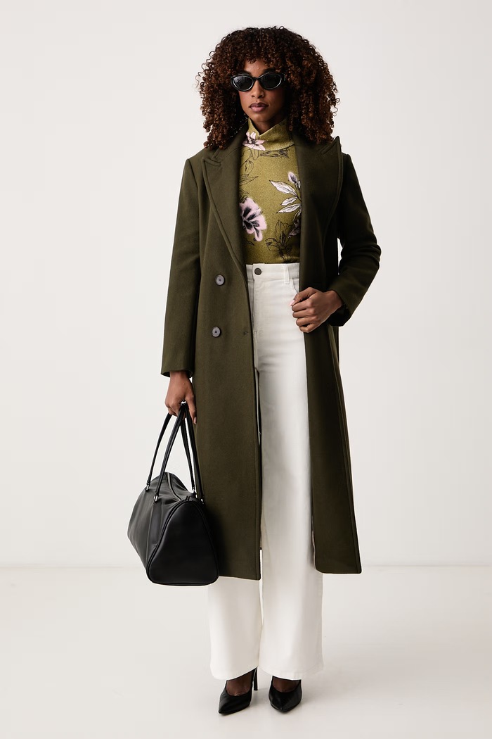 Twinset Spodnie wide leg damskie bawełniane z elastanem 262TT2362 beżowy AW26