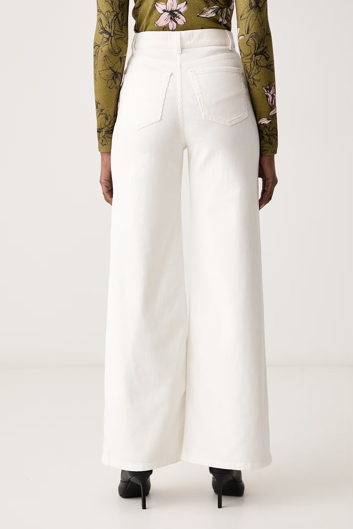 Odzież Twinset Spodnie wide leg damskie bawełniane z elastanem 262TT2362 beżowy