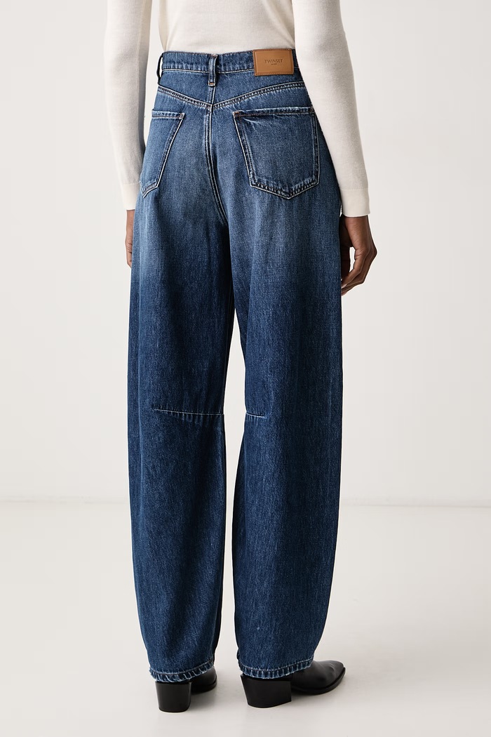 Ρούχα Twinset Τζιν relaxed fit γυναικεία 262TT2010 μπλε