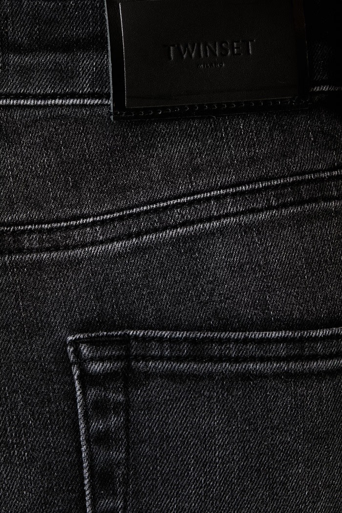 Twinset ίσια γυναικεία τζιν μαύρο 262TP2561