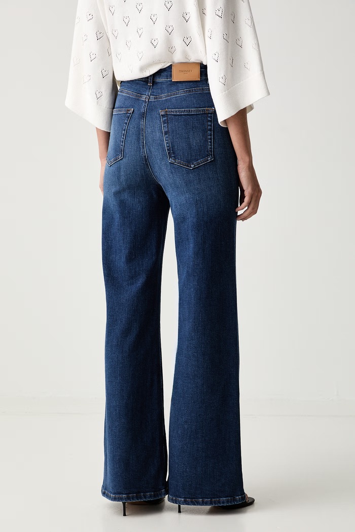 Odzież Twinset jeansy straight damskie 262TP2560 niebieski