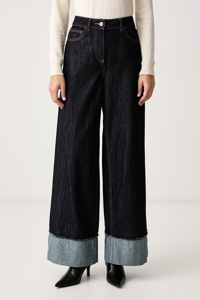 Twinset Bootcut traperice za žene mornarsko plava 262LI2JBB