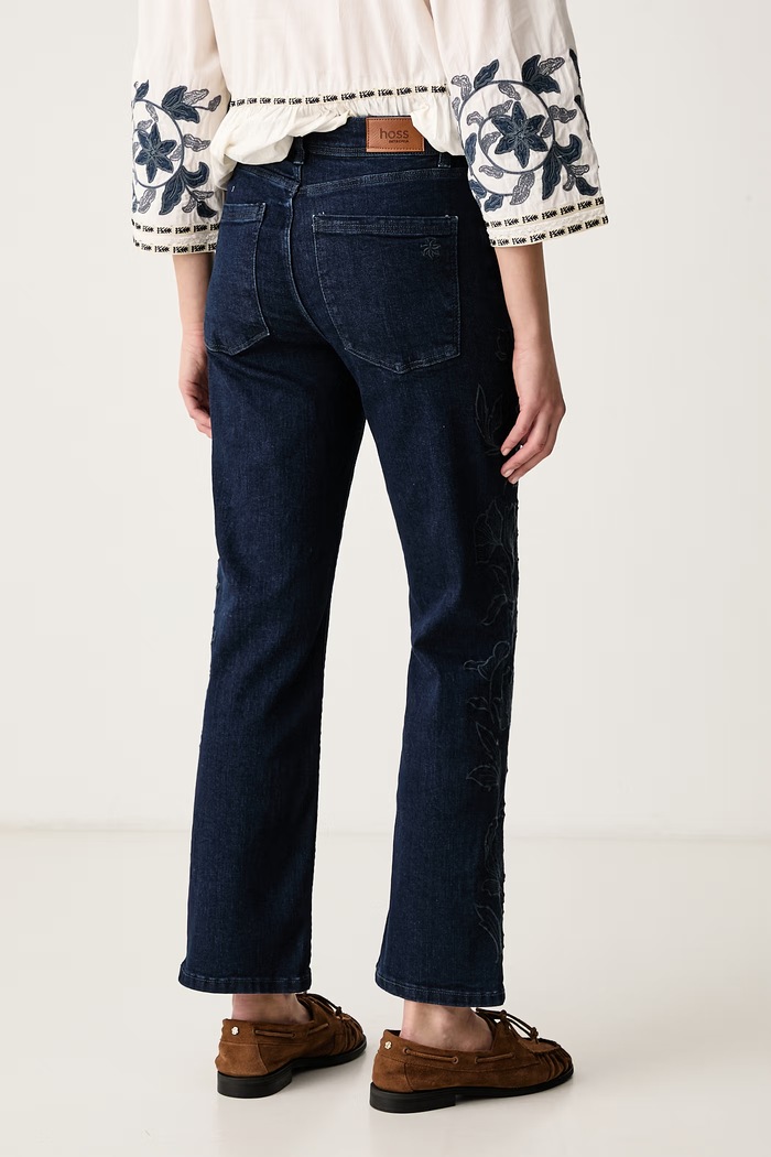 Odzież Hoss Intropia Jeansy flare damskie 8024259 granatowy