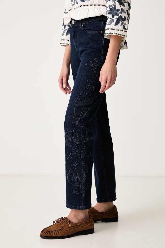 Jeansy flare damskie Hoss Intropia 8024259 granatowy