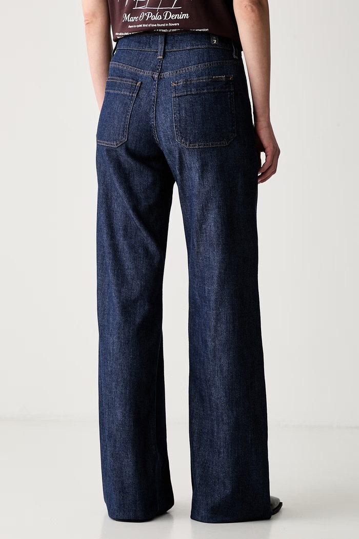 Odzież 7 FOR ALL MANKIND jeansy wide leg damskie 7UCO0R70 granatowy