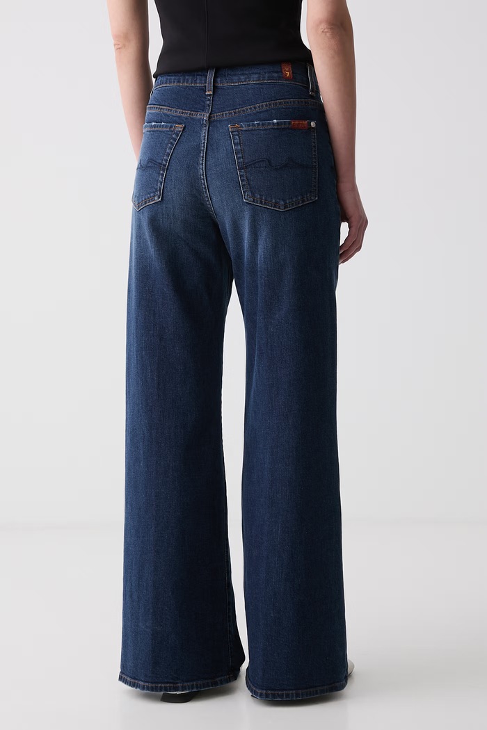 Odzież 7 FOR ALL MANKIND jeansy wide leg damskie 7U8E0B86 granatowy