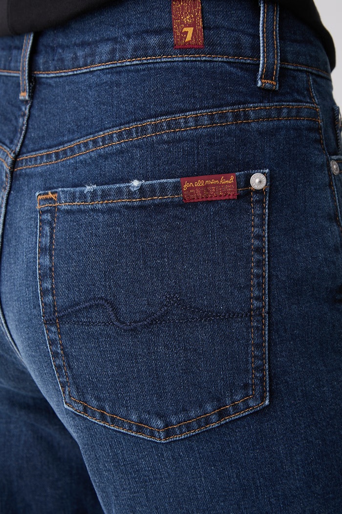 7 FOR ALL MANKIND jeansy wide leg damskie granatowy 7U8E0B86