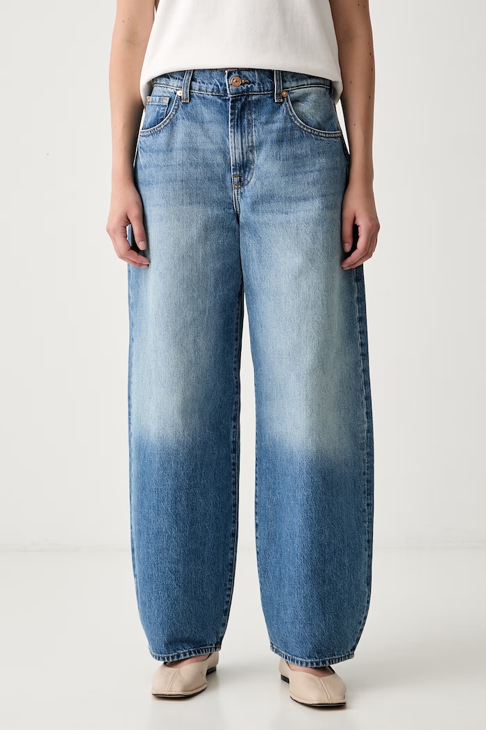 7 FOR ALL MANKIND blugi relaxed fit pentru femei albastru 7UF70E52