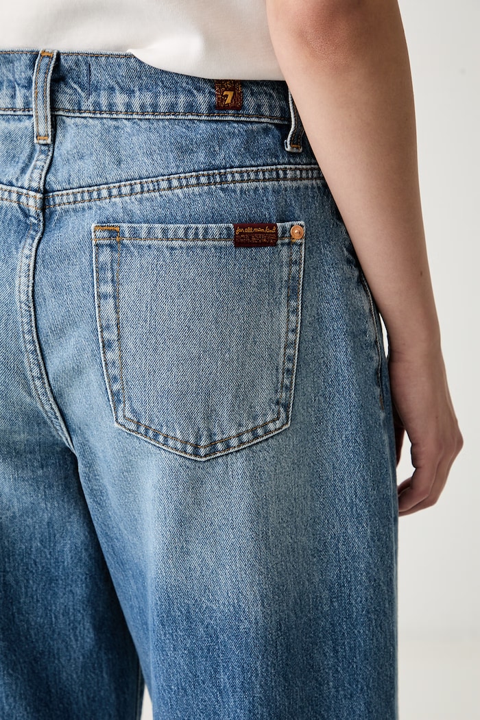 7 FOR ALL MANKIND blugi relaxed fit pentru femei albastru 7UF70E52