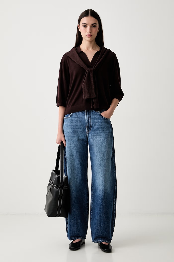7 FOR ALL MANKIND blugi relaxed fit pentru femei 7UF70E52 albastru AW26