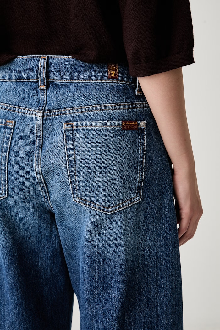 7 FOR ALL MANKIND blugi relaxed fit pentru femei albastru 7UF70E52