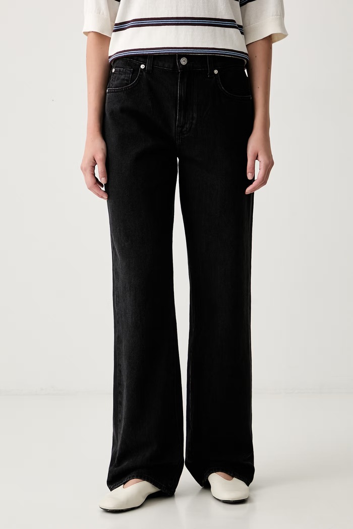 7 FOR ALL MANKIND jeansy straight damskie czarny 7UE60C31