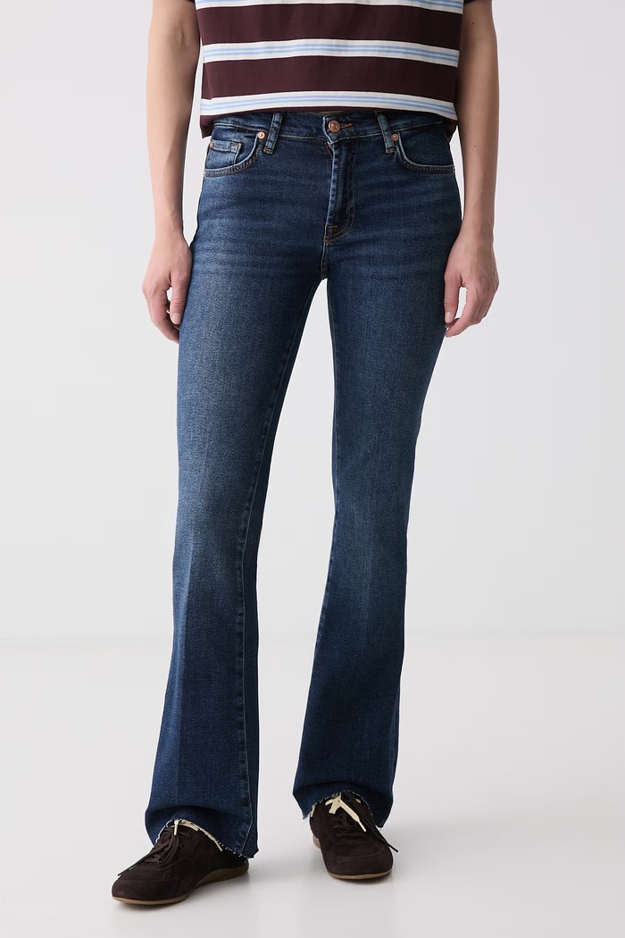 7 FOR ALL MANKIND jeansy bootcut damskie granatowy 7U040A91