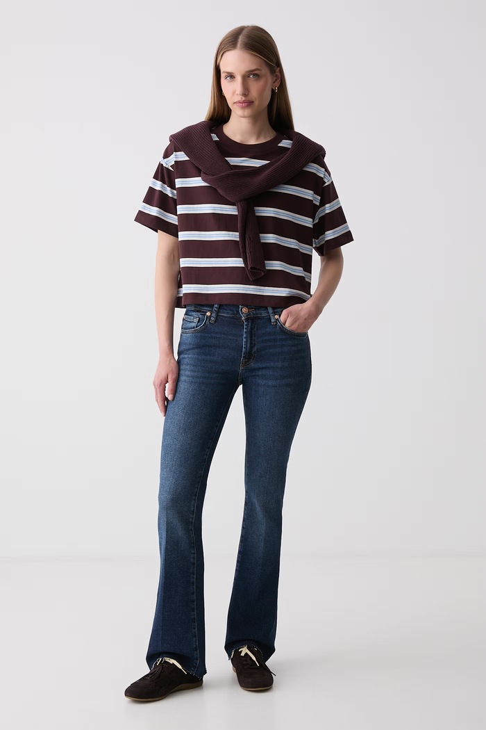7 FOR ALL MANKIND jeansy bootcut damskie 7U040A91 granatowy AW26