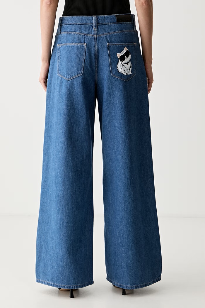 Ρούχα Karl Lagerfeld Τζιν wide leg Γυναικεία IKON B3W10046 μπλε