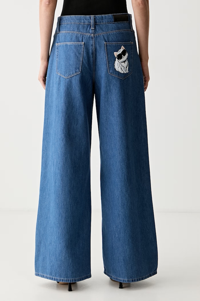 Ρούχα Karl Lagerfeld Τζιν wide leg Γυναικεία IKON B3W10046 μπλε