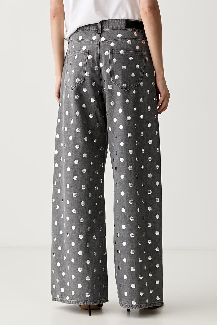 Ρούχα Karl Lagerfeld Τζιν wide leg Γυναικεία B3W10096 γκρί