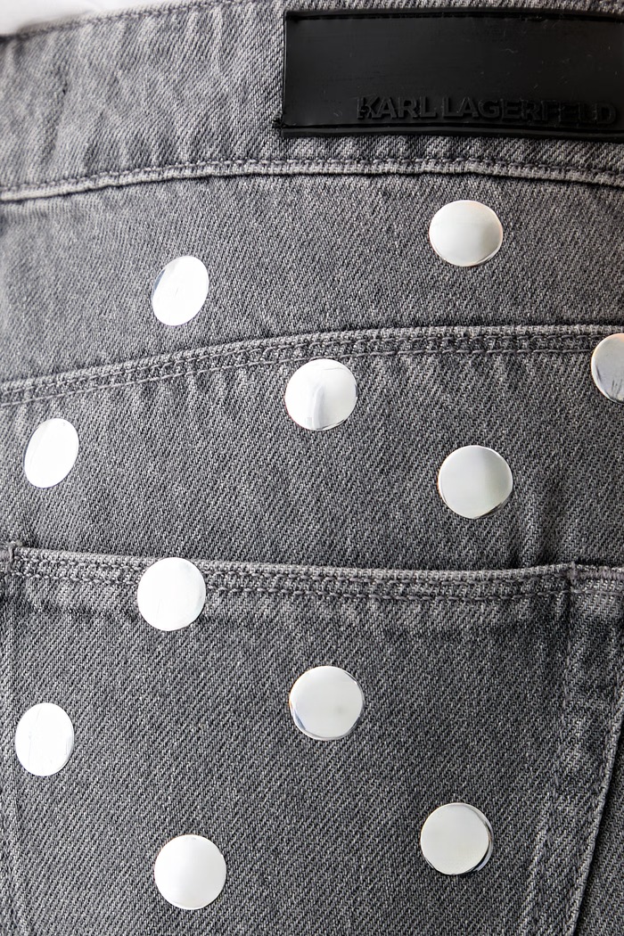 Karl Lagerfeld Τζιν wide leg Γυναικεία γκρί B3W10096