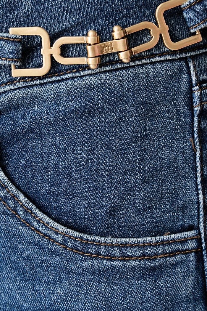 Pedro del Hierro jeansy flare damskie niebieski 8344437