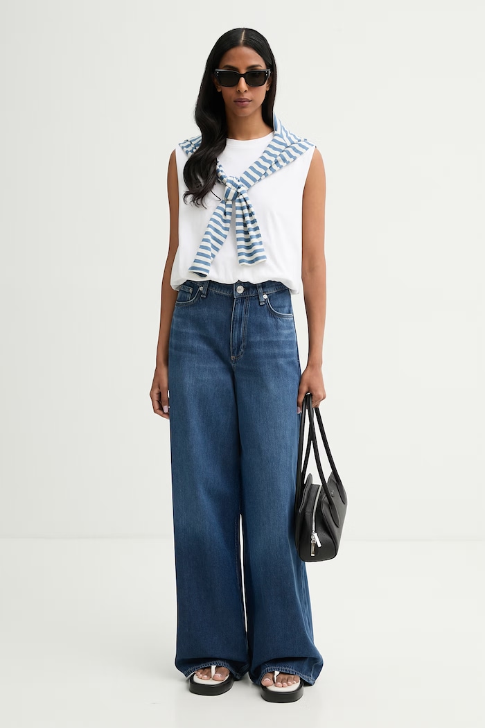rag & bone kavbojke s širokimi hlačnicami ženske Sofie RJ2726P1FEM modra AW26