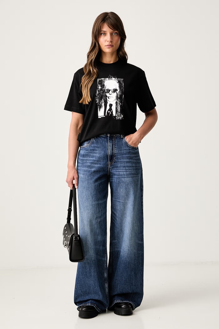 Tommy Jeans wide leg traperice za žene DW0DW23463 mornarsko plava AW26
