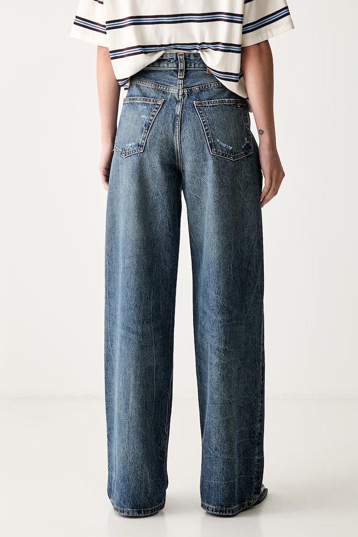 Odzież Tommy Jeans jeansy wide leg damskie DW0DW23099 niebieski