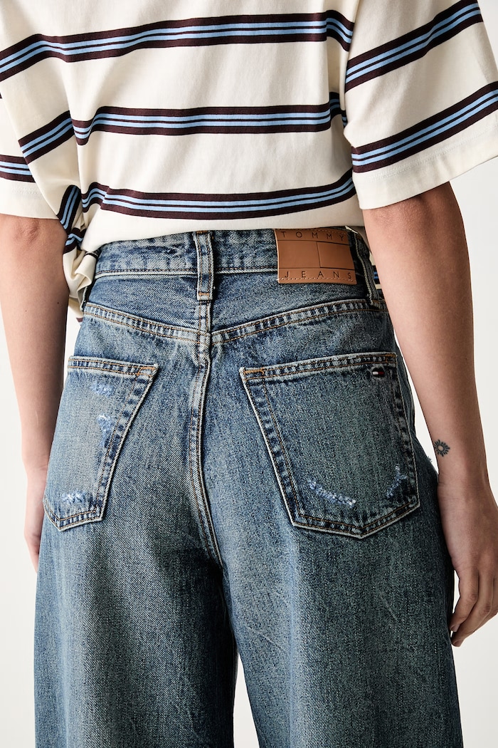 Tommy Jeans jeansy wide leg damskie niebieski DW0DW23099