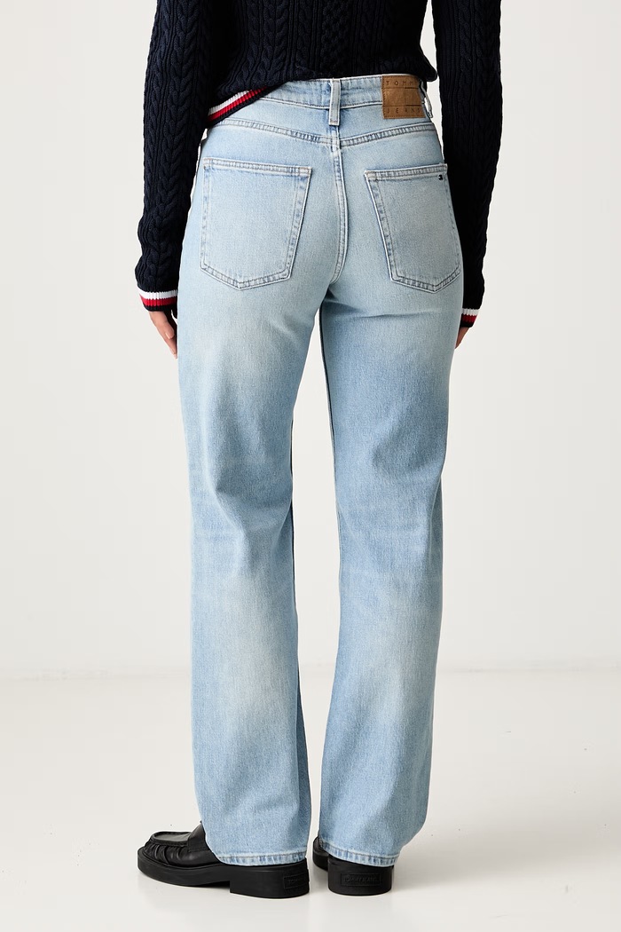 Ρούχα Tommy Jeans slim fit γυναικεία DW0DW23018 μπλε