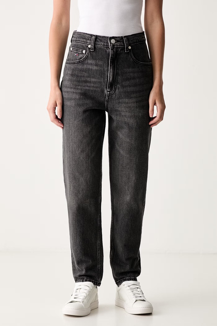 Tommy Jeans jeansy tapered damskie szary DW0DW21812