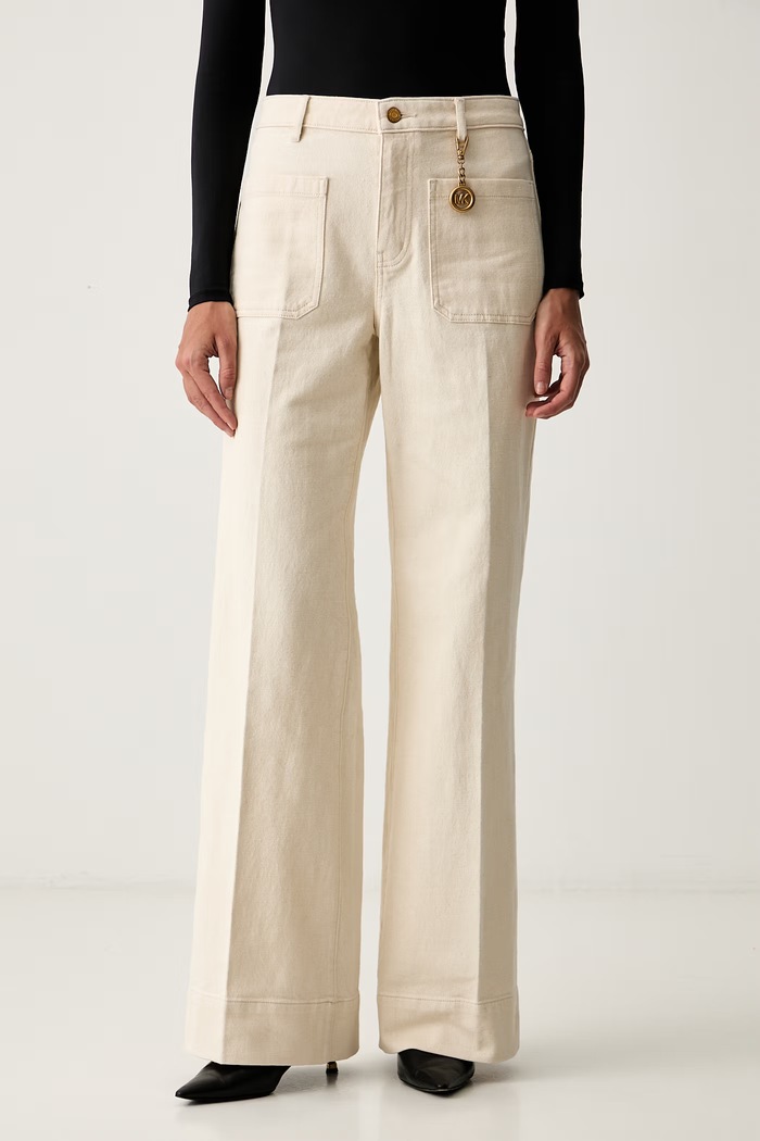 MICHAEL Michael Kors jeansy flare damskie beżowy MT690ACLSA